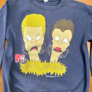 Vintage 90s MTV Beavis and Butt-Head Navy Sweatshirt